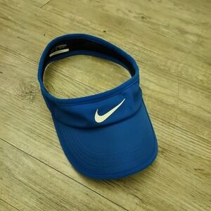 Nike Featherweight Visor Hat Womens One Size Stretch Dri Fit Blue Golf Tennis